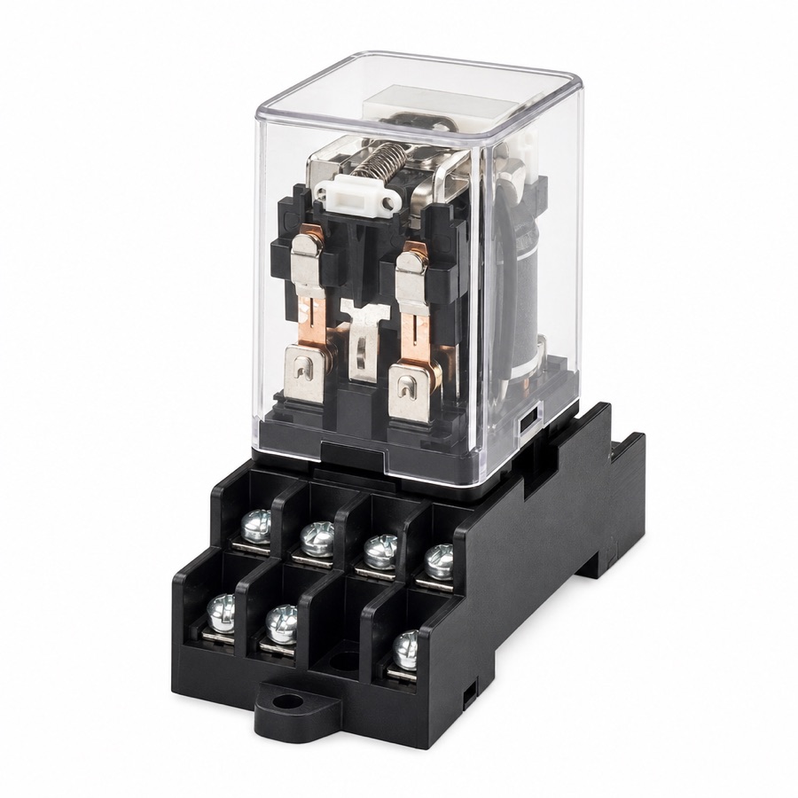 24 VAC pilot relay on a socket base